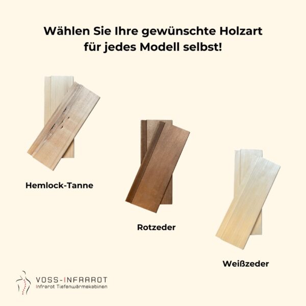 Infrarotkabinen aus Hemlock Tanne, Rotzeder oder Weißzedern Holz von Voss Infrarot