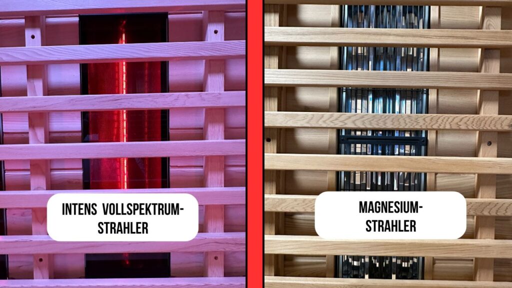 Intens Vollspektrumstrahler und Magnesiumstrahler nebeneinander